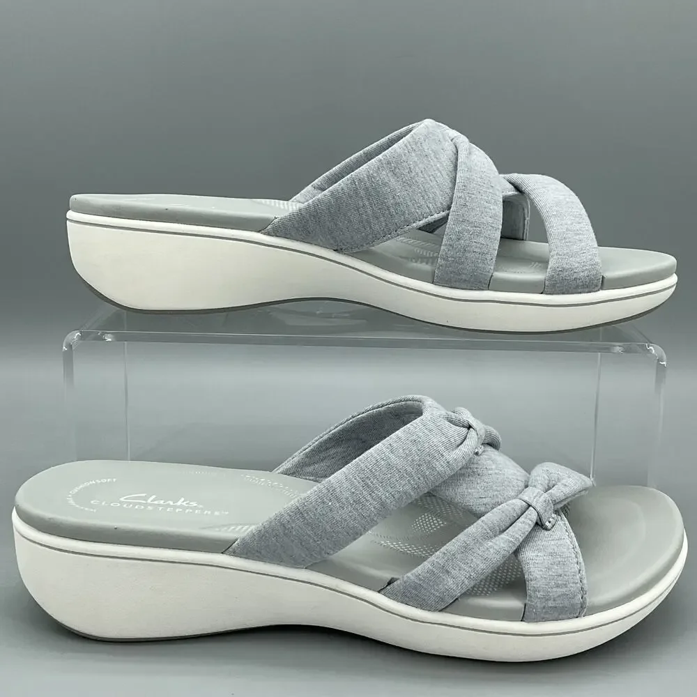 Clark’s Women’s Breeze Rae Cam Thong Slip on Sandals Light Grey Size 9M